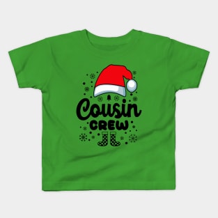 Christmas Family Cousin Santa Hat Black Text Kids T-Shirt